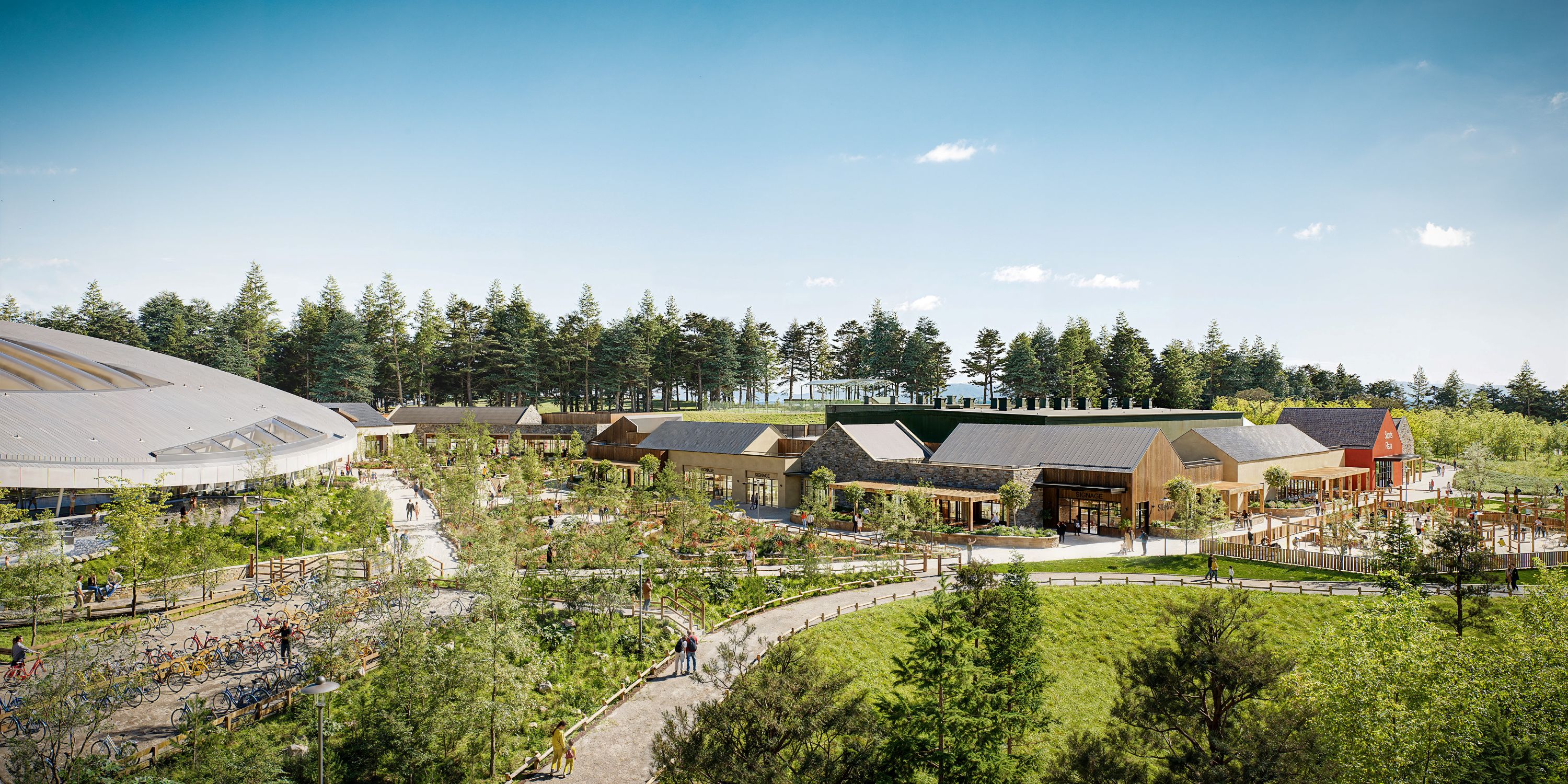 Artist's impression of the Village Square at Center Parcs Scottish Borders